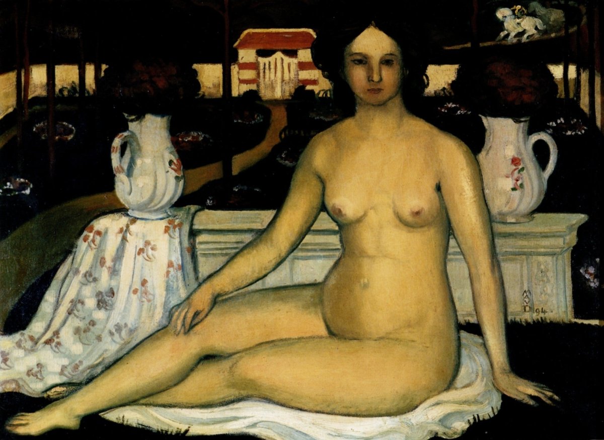 Maurice Denis (1870-1943) - Nude with bouquets of Violets | Dimensions 4494 x 3276 pixels