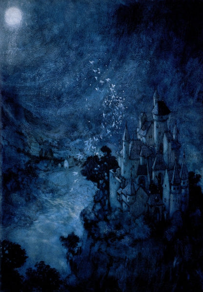 Edmund Dulac (1882-1953) - Nocturnal Spires | Dimensions 5555 x 7986 pixels