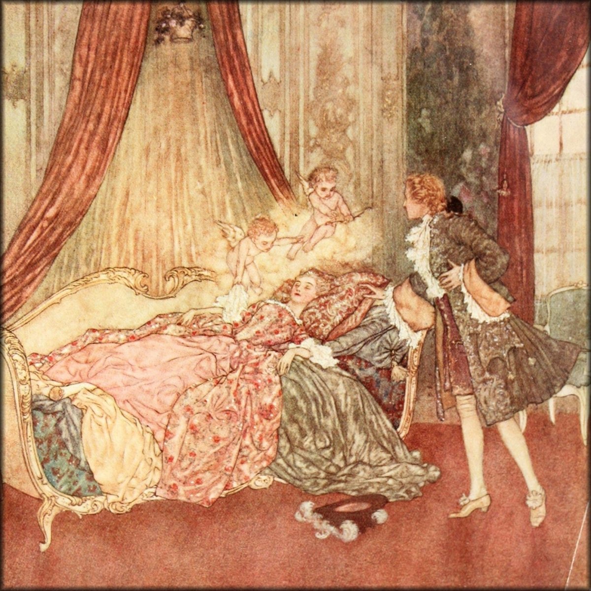 The Sleeping Beauty - Edmund Dulac, 1910 Edmund Dulac, ilustración de La Bella Durmiente, edición de 1910