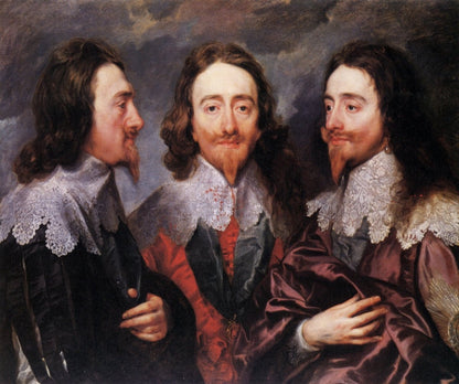 Anthony Van Dyck (1599-1641) - Triple Portrait of Charles I c.1656 | Dimensions 7490 x 6270 pixels