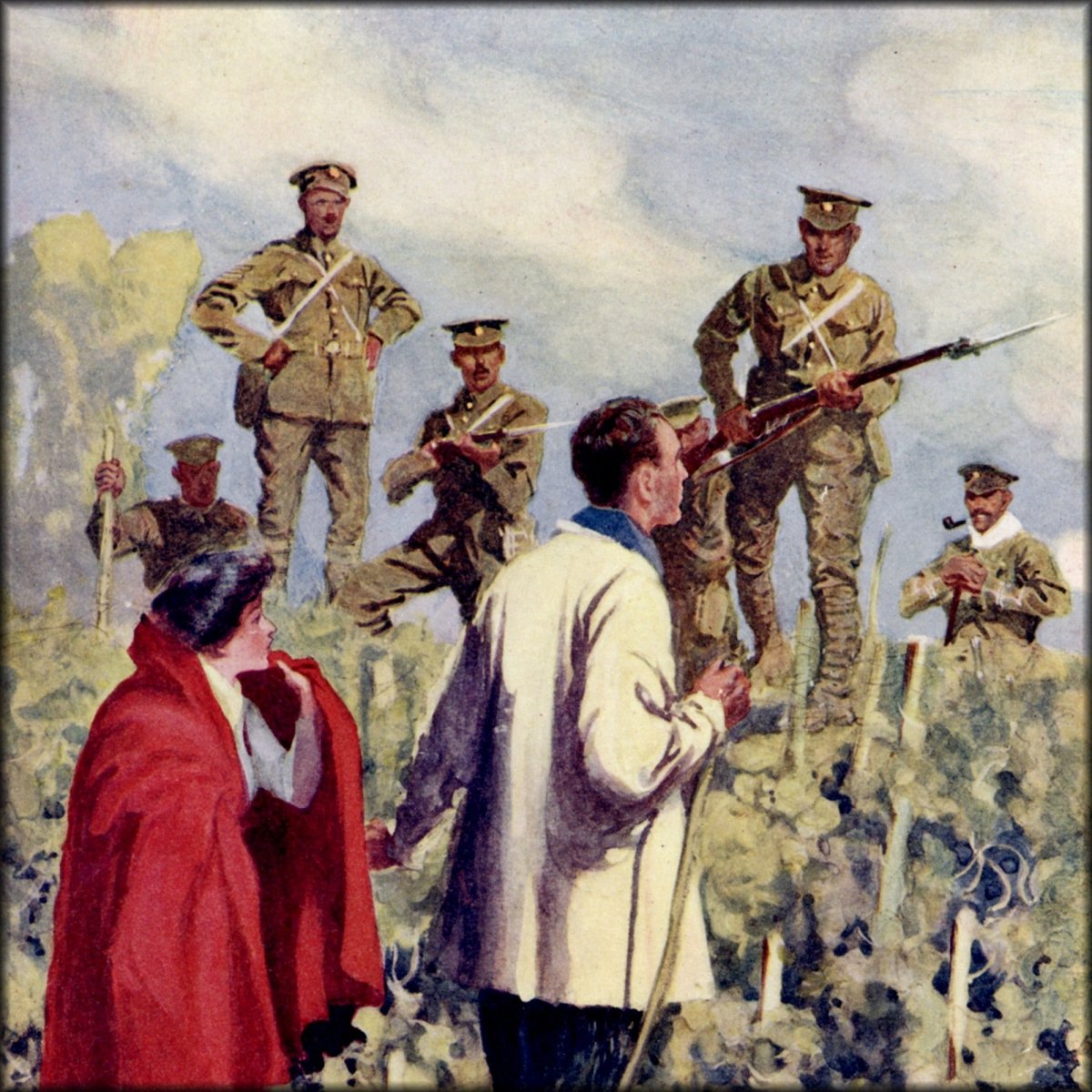Frank Gillett - Several Khaki-clad figures sprang up 1914 | Digital Download - 1 image