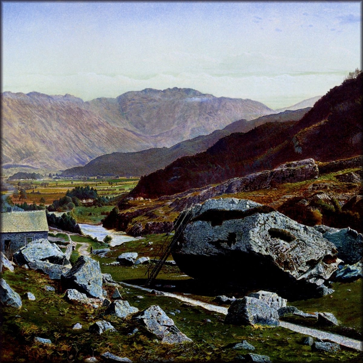 John Atkinson Grimshaw (1836-1893) - Bowder Stone, Borrowdale c.1865