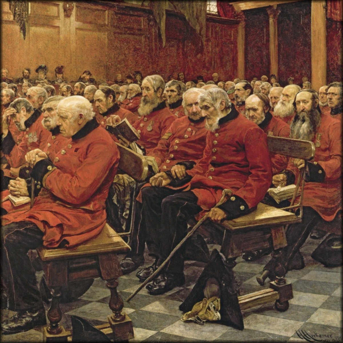 Hubert von Herkomer - Last Muster, Sunday at Royal Hospital | Digital Download - 1 image