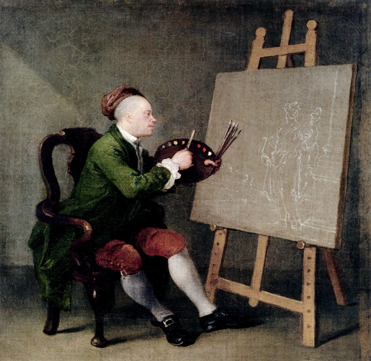William Hogarth (1697-1764) - Self-portrait c1757 | Dimensions 4864 x 4736 pixels