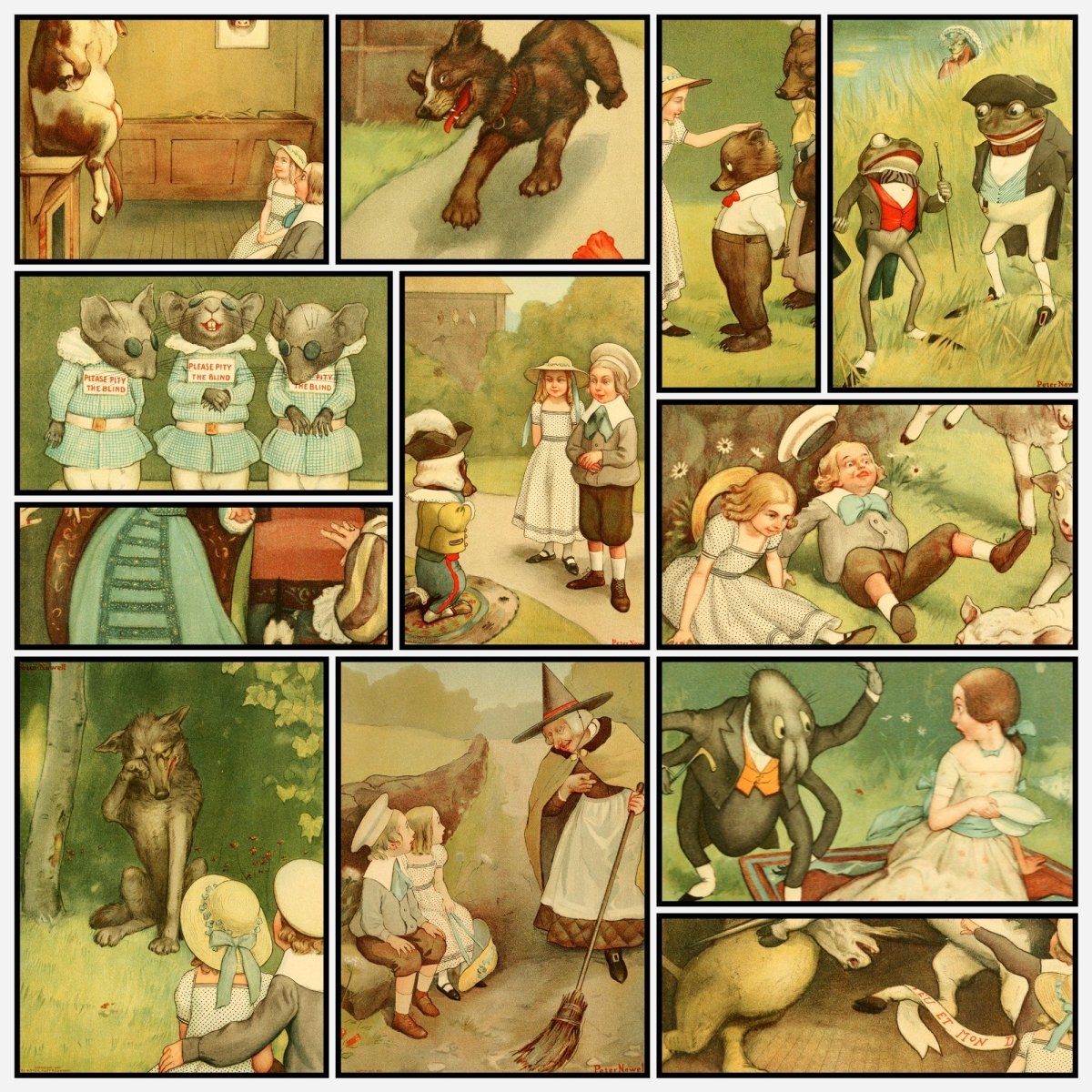 Mother Goose's Menagerie 1901 - Peter Newell - 12 images | A snapshot of the images