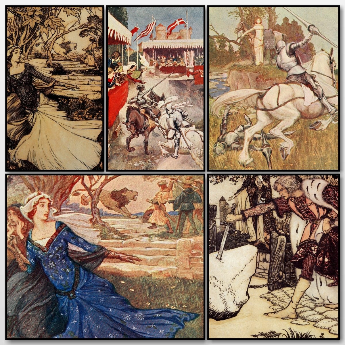 Arthur Rackham Lore Stories of King Arthur 1910 - Arthur Rackham - 7 images