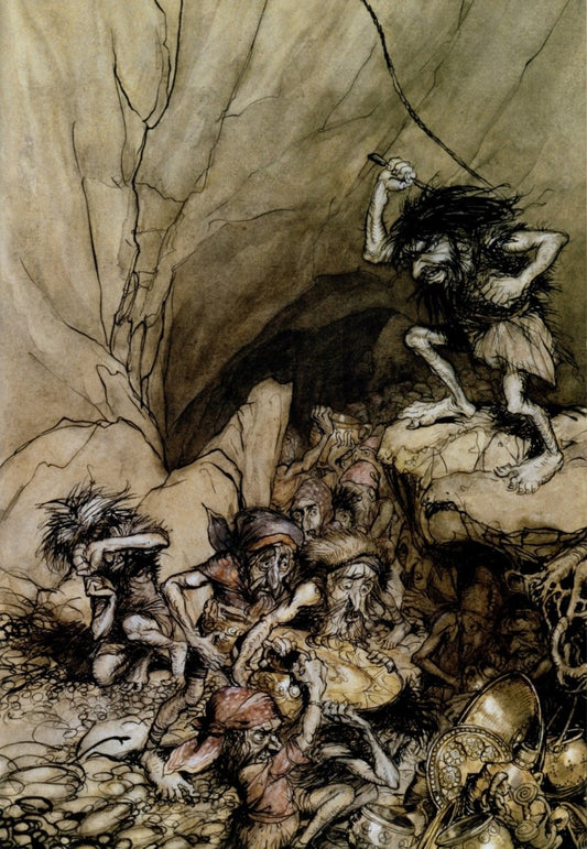 Arthur Rackham - Illustration for Rhinegold & the Valkyrie | Dimensions 5520 x 7980 pixels