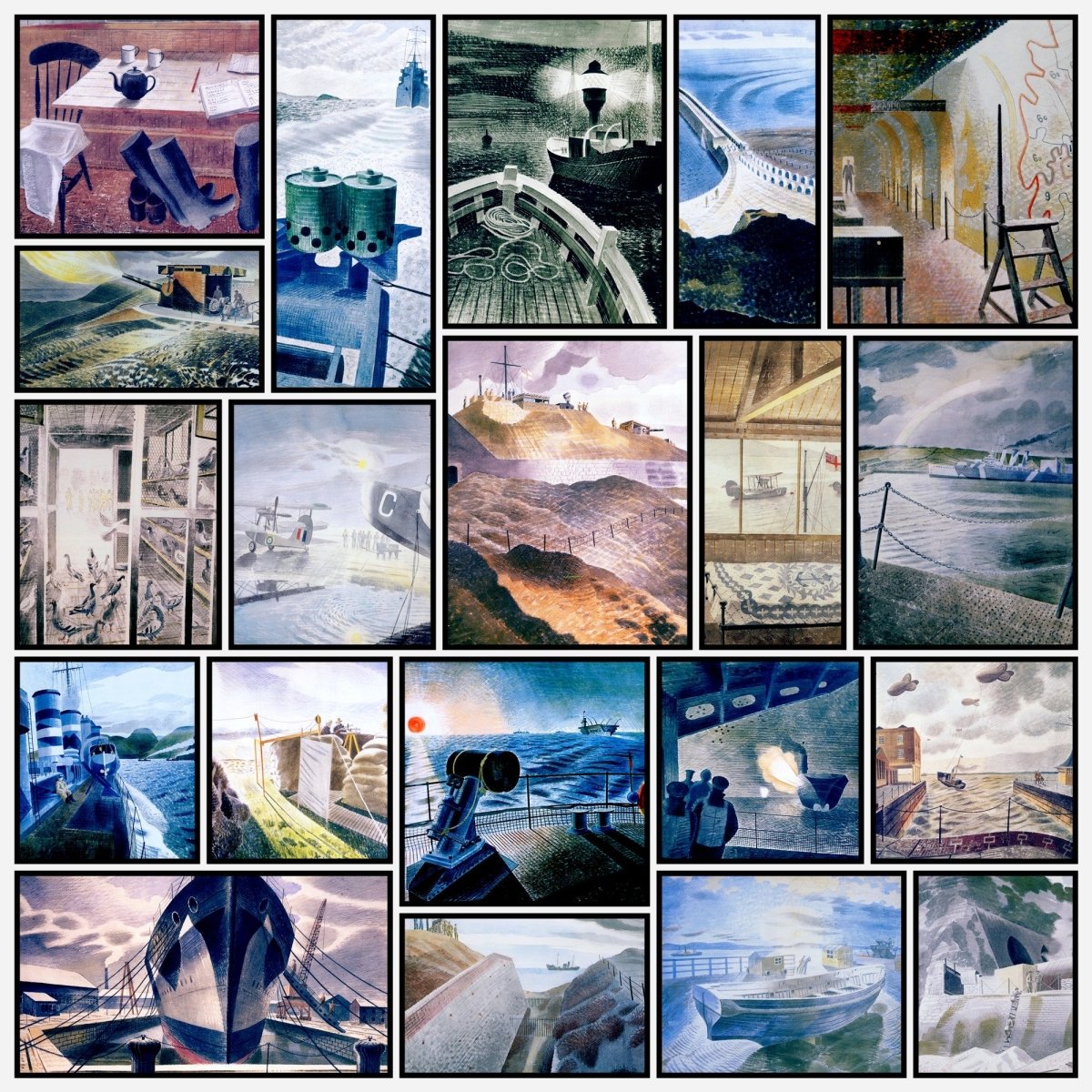 Eric Ravilious Public Domain War Images to Download | A snapshot of some of the images