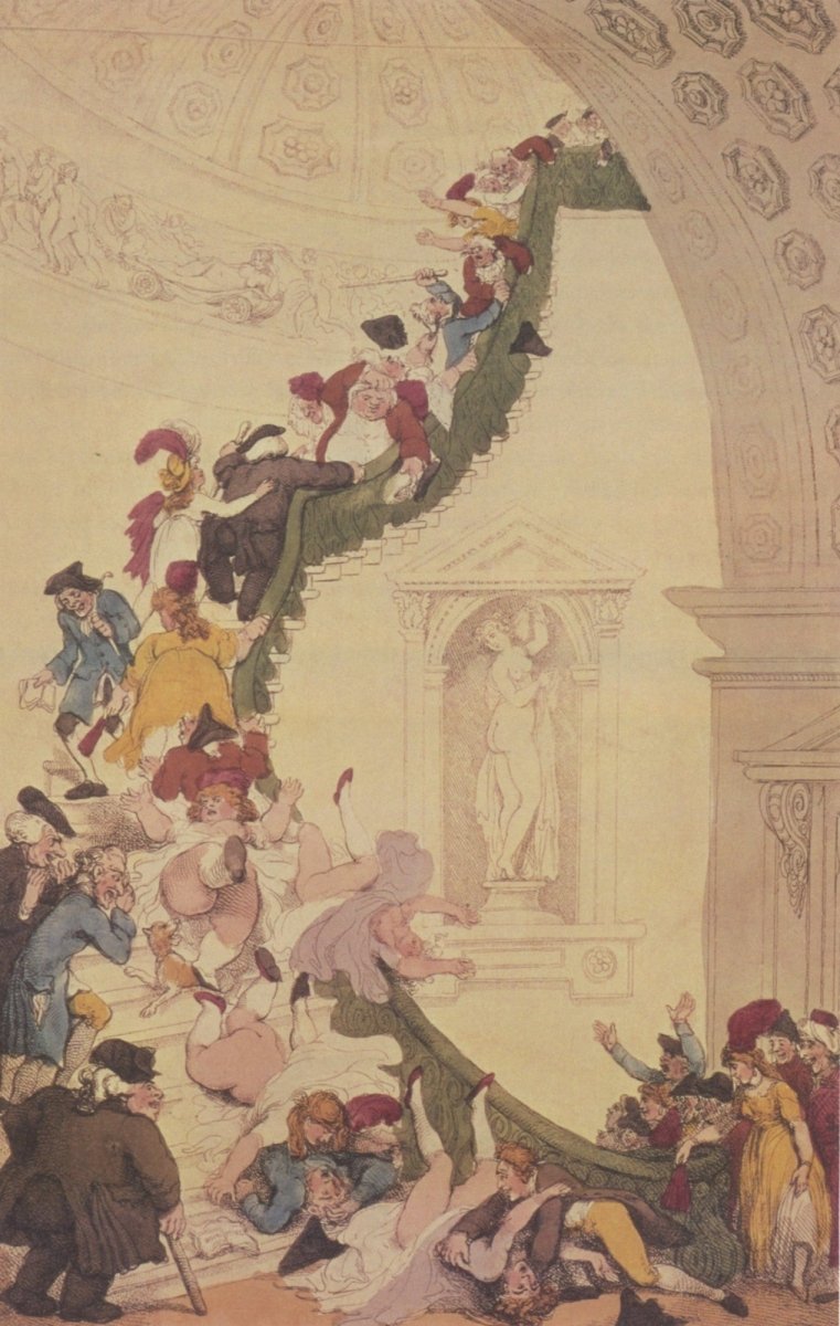 Thomas Rowlandson - Exhibition Stare Case, Somerset House | Dimensions 3208 x 5056 pixels