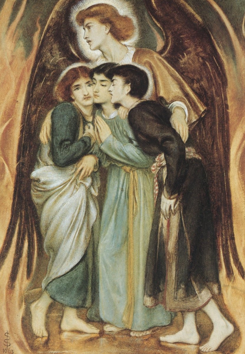 Simeon Solomon - Shadrach, Meshach and Abednego 1863 | Dimensions 4530 x 6540 pixels