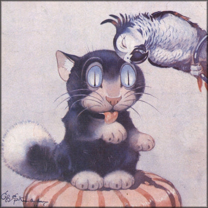 George Studdy - Ooloo the Cat up against the Beak, Sketch | Digital Download - 1 image