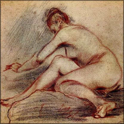 Antoine Watteau (1684-1721) - Nude Woman c1719 | Digital Download - 1 image