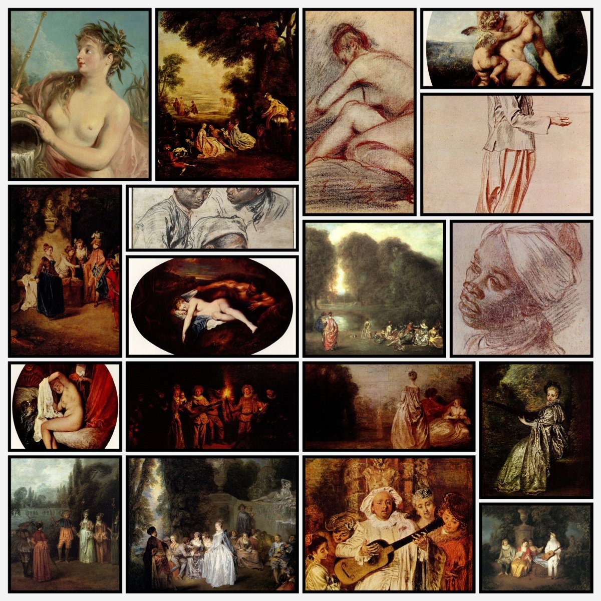 Antoine Watteau Public Domain Images to Download | A snapshot of some of the images