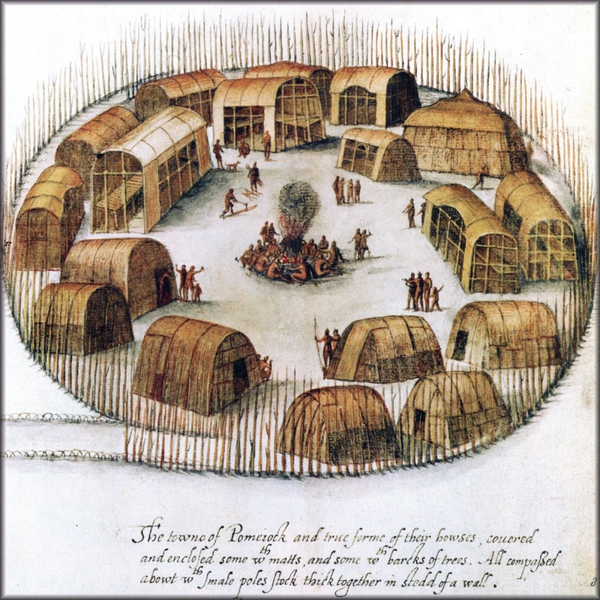 John White (c1539-c1593) - Algonquin Village of Pomeiock, nr Gibbs ...