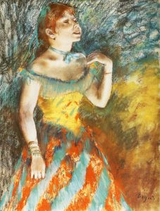 Singer in Green, a painting by Edgar Degas from 1884. You can download this for free.
