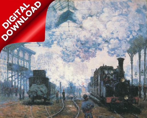 Monet, Claude (1840-1926) - La Gare St. Lazare trains 1877