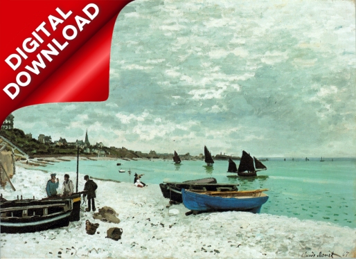 Monet, Claude (1840-1926) - The Beach at Sainte-Adresse 1867