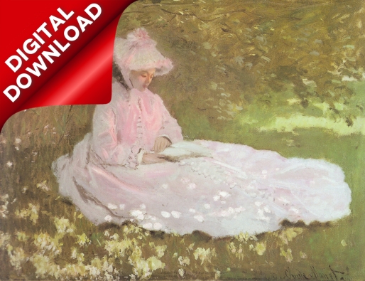 Monet, Claude (1840-1926) - The Reader (Springtime) 1872